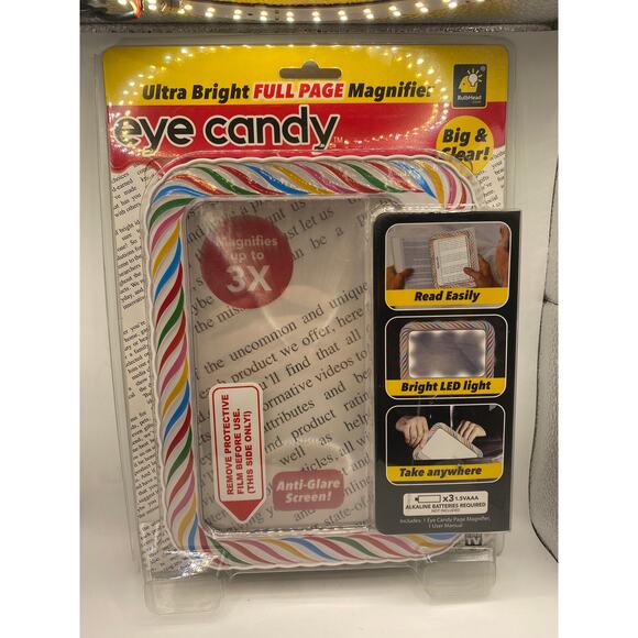 Eye Candy Ultra Bright Full Page Magnifier and Book Light - Picture 1 of 4